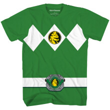 Power Rangers Grünes Kostüm T-Shirt (Grün, 3XL)