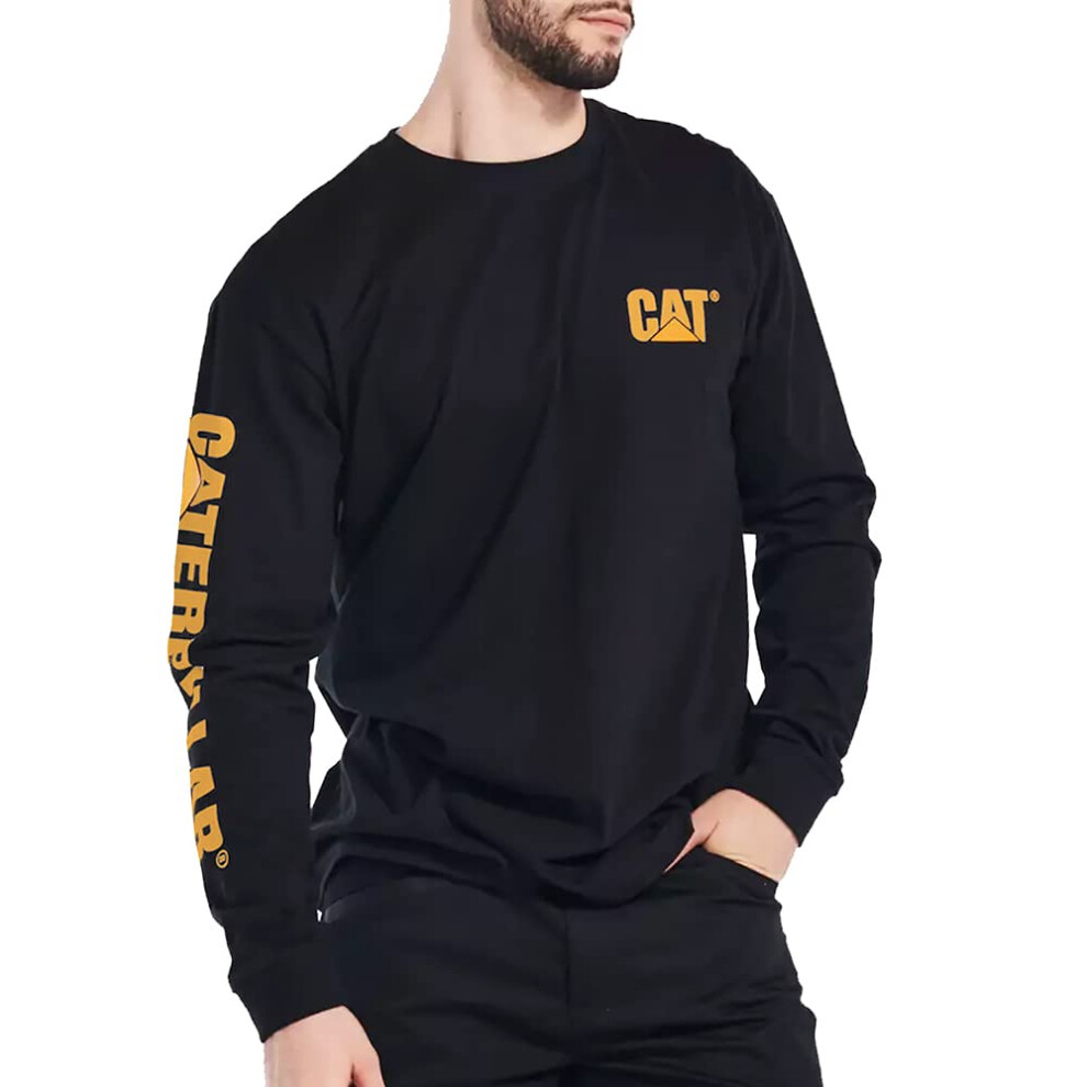 CAT Men's 1510034 Trademark Banner Long Sleeve T-Shirt - Medium - Blac