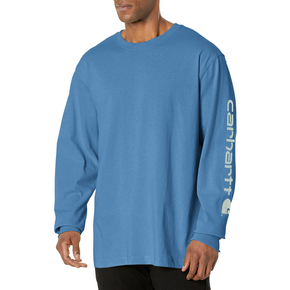 CarharttmensLoose Fit Heavyweight Long-Sleeve Logo Sleeve Graphic T-Sh