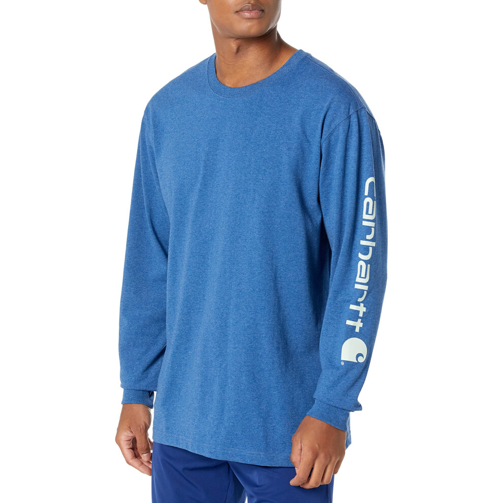 Carhartt Men's Loose Fit Heavyweight Long Logo Sleeve Graphic T-Shirt