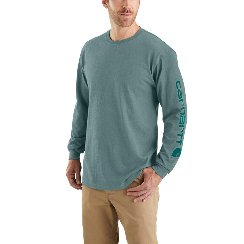 Carhartt Men's Loose Fit Heavyweight Long Logo Sleeve Graphic T-Shirt