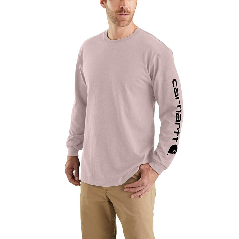 Carhartt Men's Loose Fit Heavyweight Long Logo Sleeve Graphic T-Shirt