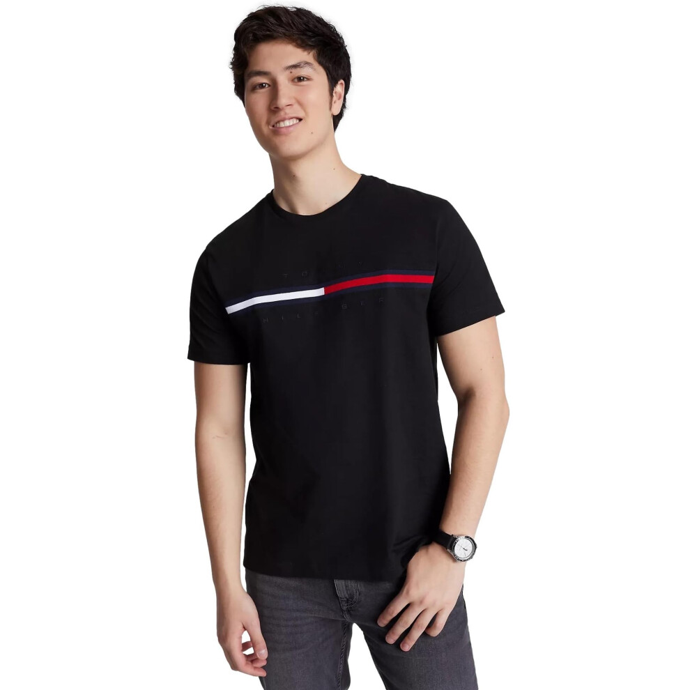 Tommy Hilfiger Men's Regular Fit Flag Embroidered Crew Neck T-Shirt  B