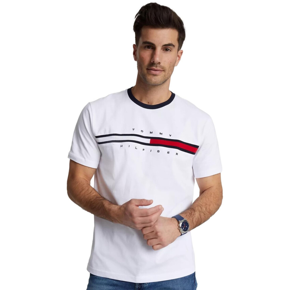 Tommy Hilfiger Men's Regular Fit Flag Embroidered Crew Neck T-Shirt  W