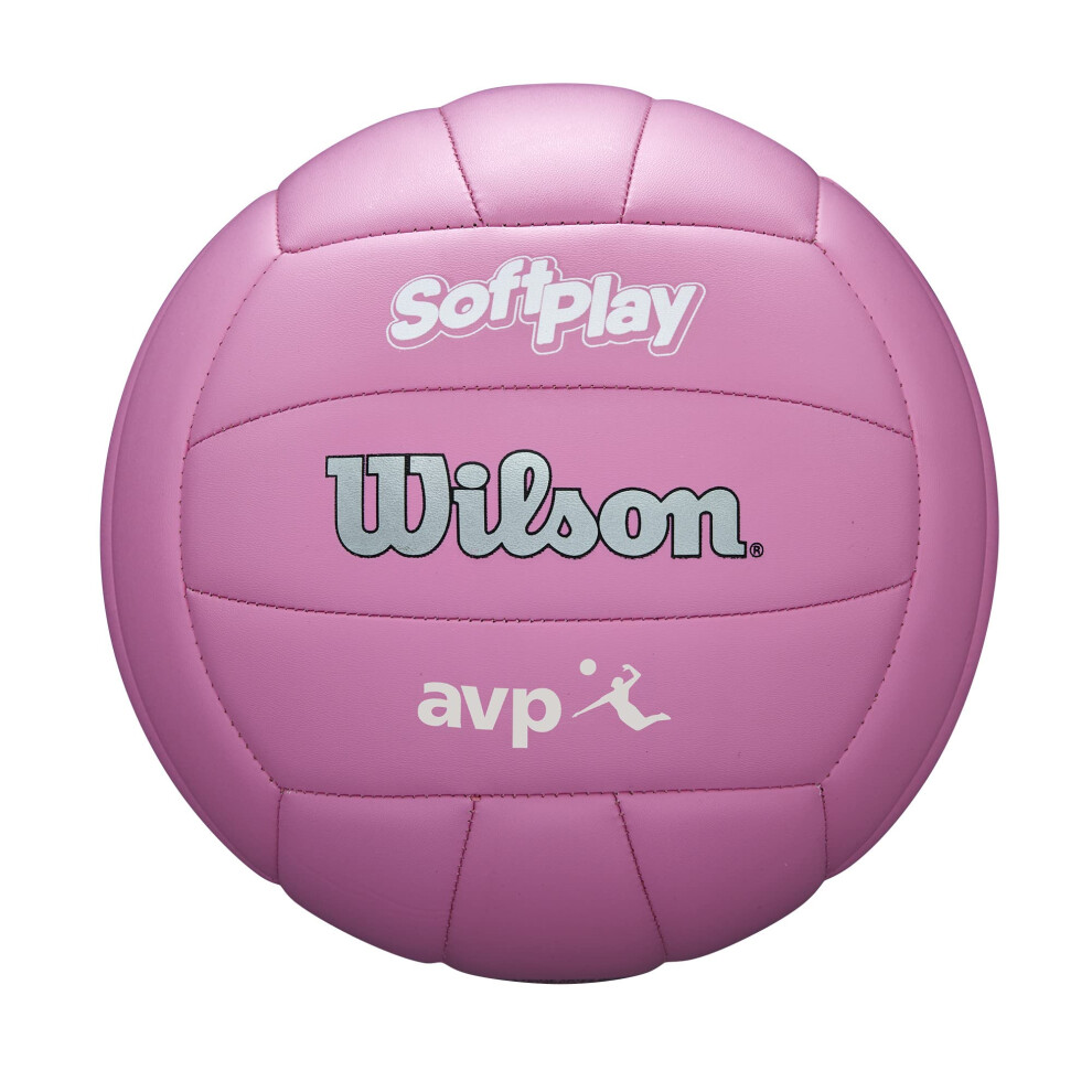 Wilson AVP Soft Play Volleyball - Official Size  Pink  18-Panel  Machi