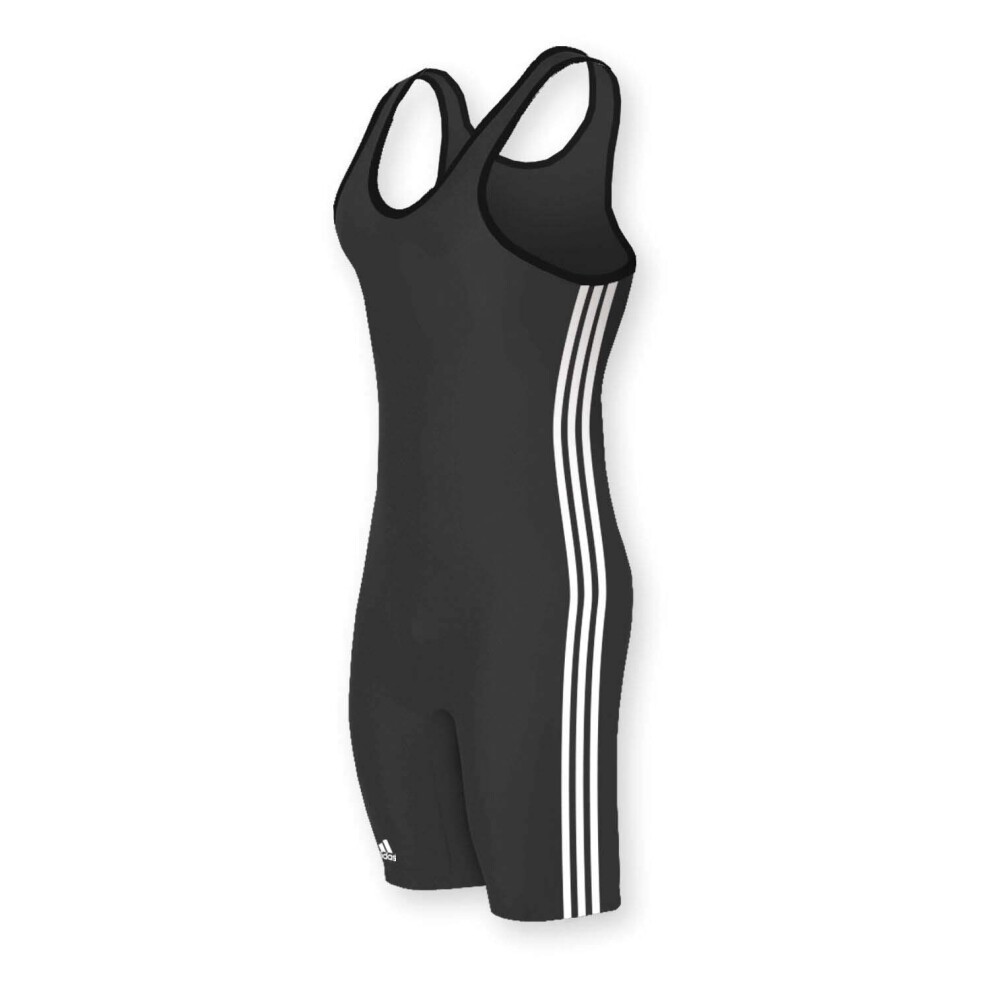 adidas Wrestling 3 Stripes Singlet - Black/White - Small