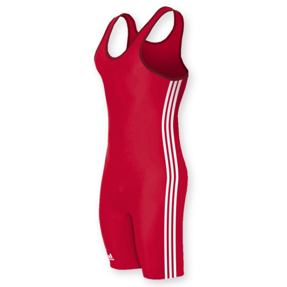 adidas Wrestling 3 Stripes Singlet - Red/White - Medium