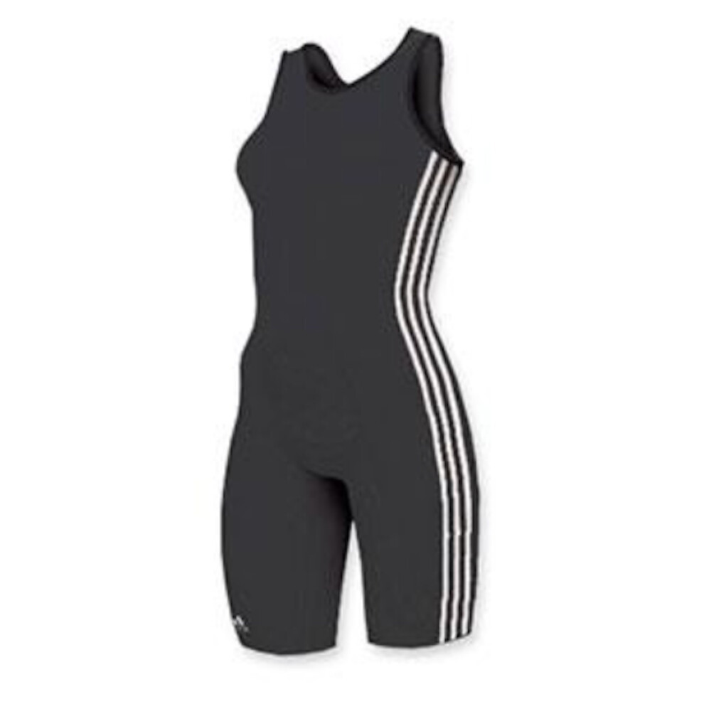 adidas Women's 3 Stripe Wrestling Singlet (Black/White  WL)