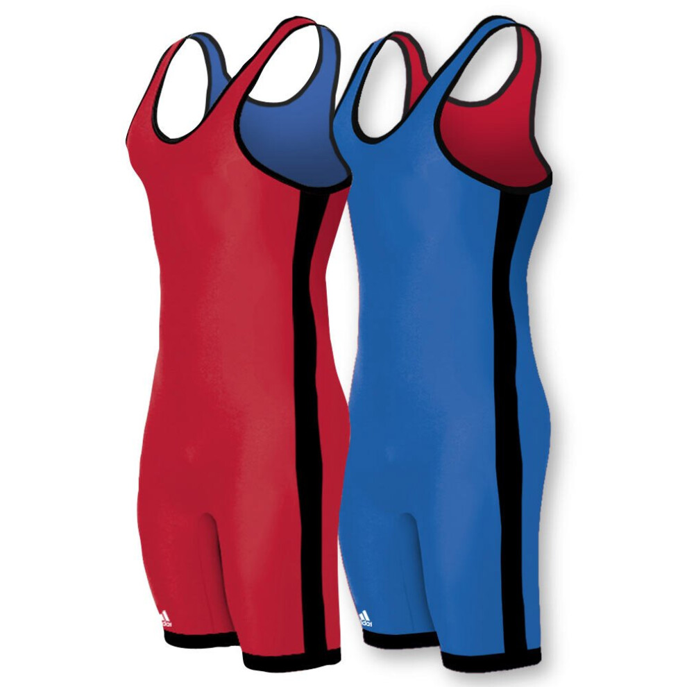 adidas Wrestling Reversible Singlet - Red/Royal - Youth Medium