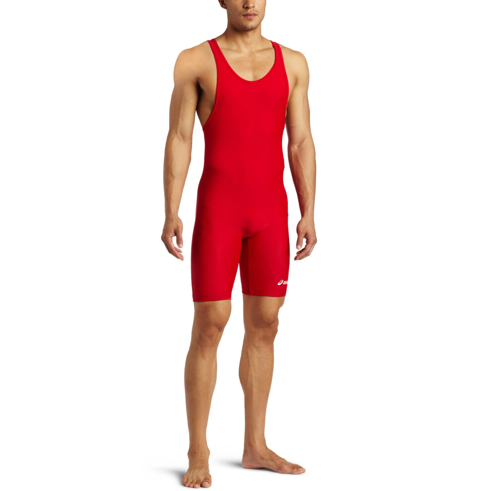 ASICS Men's Solid Modified Singlet  Red  X-Large