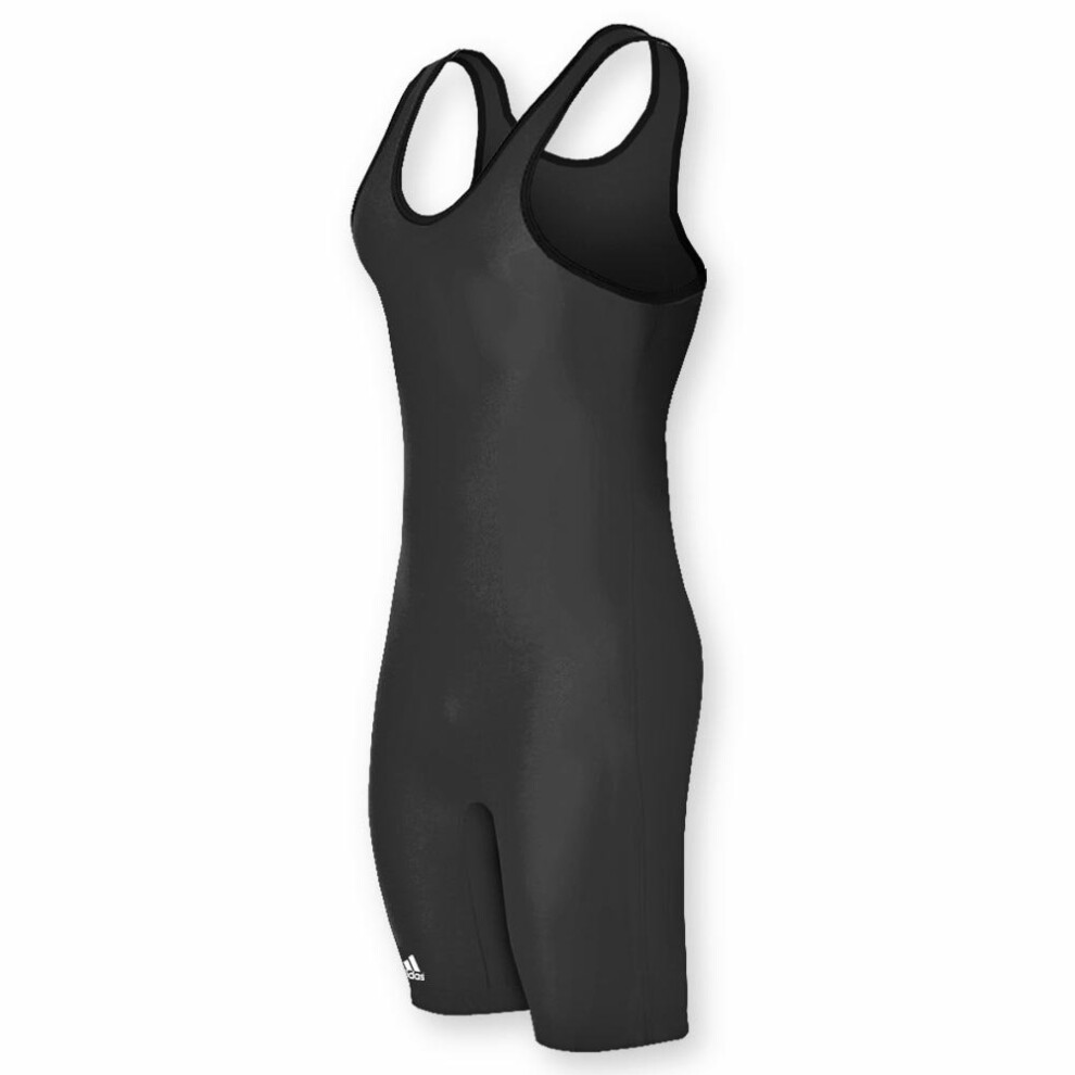 adidas aS101s Lycra Solid Wrestling Singlet - Black - Large