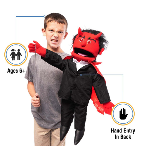 25"" Devil w/Light-Up Eyes  Full Body  Ventriloquist Style Puppet 1