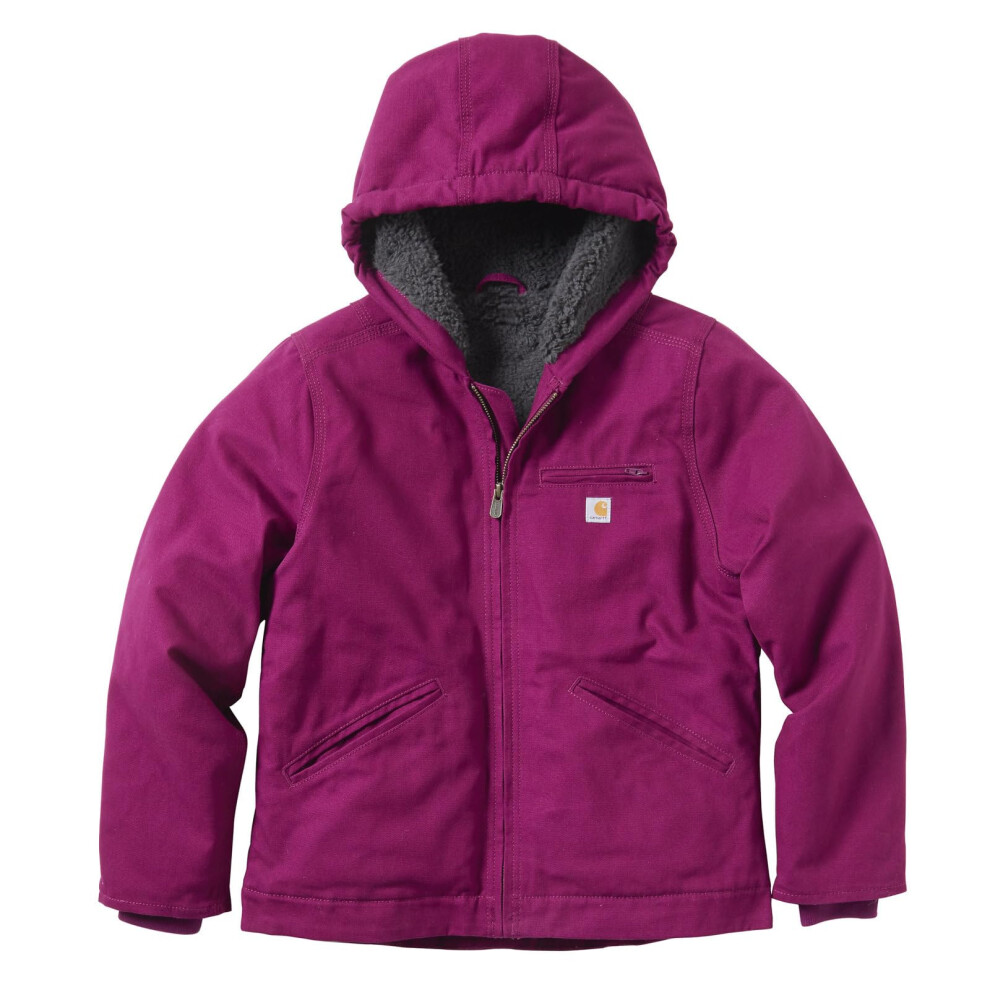 Carhartt Girls' Big Sherpa Lined Jacket Coat  Sierra Plum Caspian  Lar