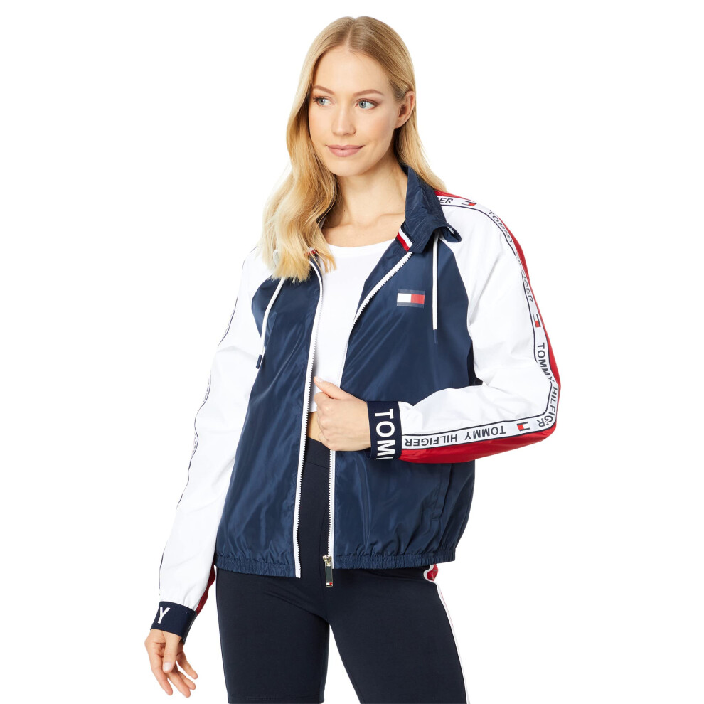 Tommy Hilfiger Women's Raglan Windbreaker Jacket  Sky Captain Multi