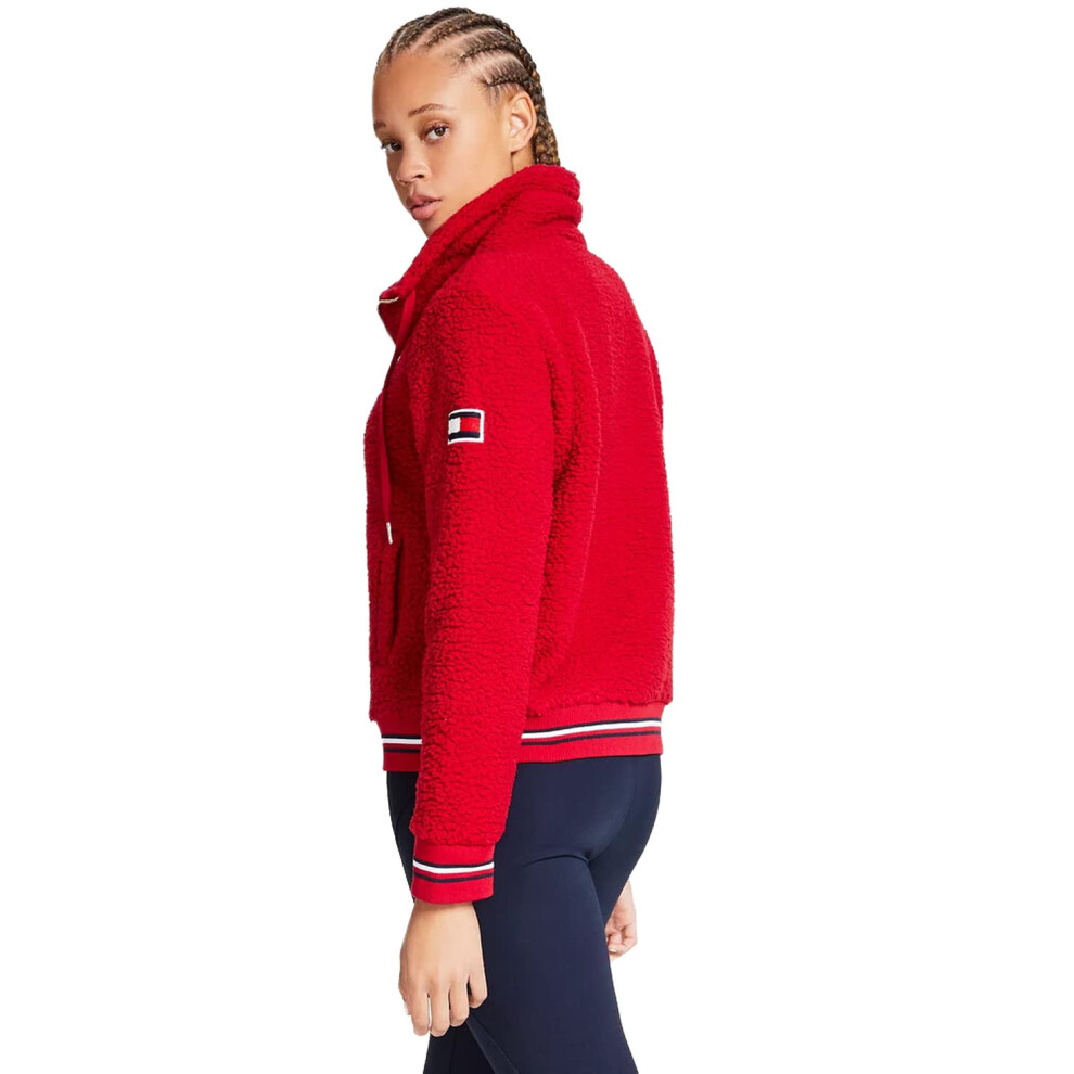 Tommy Hilfiger Women's Sherpa Bomber  Scarlet  M