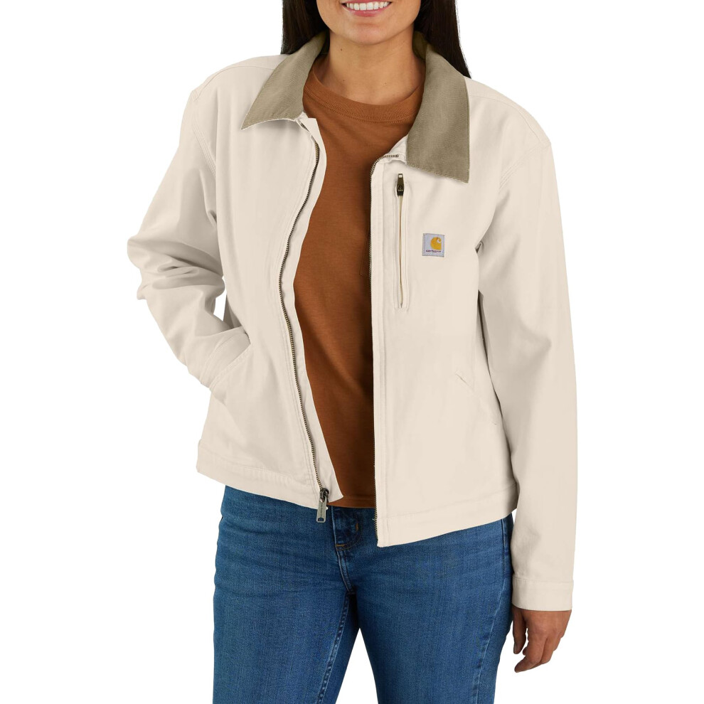 Carhartt Women's Rugged Flex Loose Fit Canvas Detroit Jacket  Natural