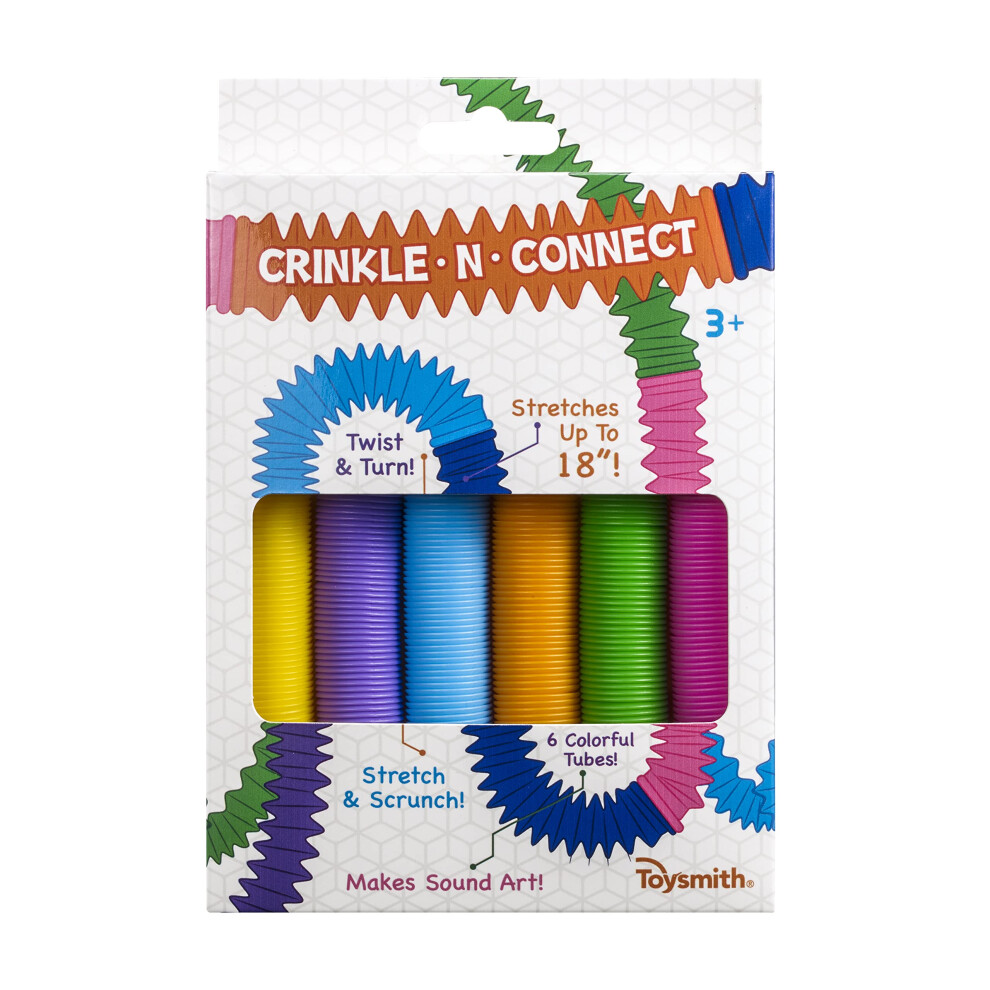 Toysmith Crinkle N' Connect  6 Colors  6 Tubes  Makes Sound  Musical T