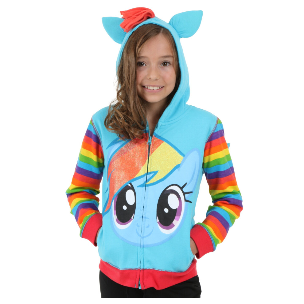 My Little Pony Big Girls Zip-up Hoodie  Rainbow Dash  X-Large (16)