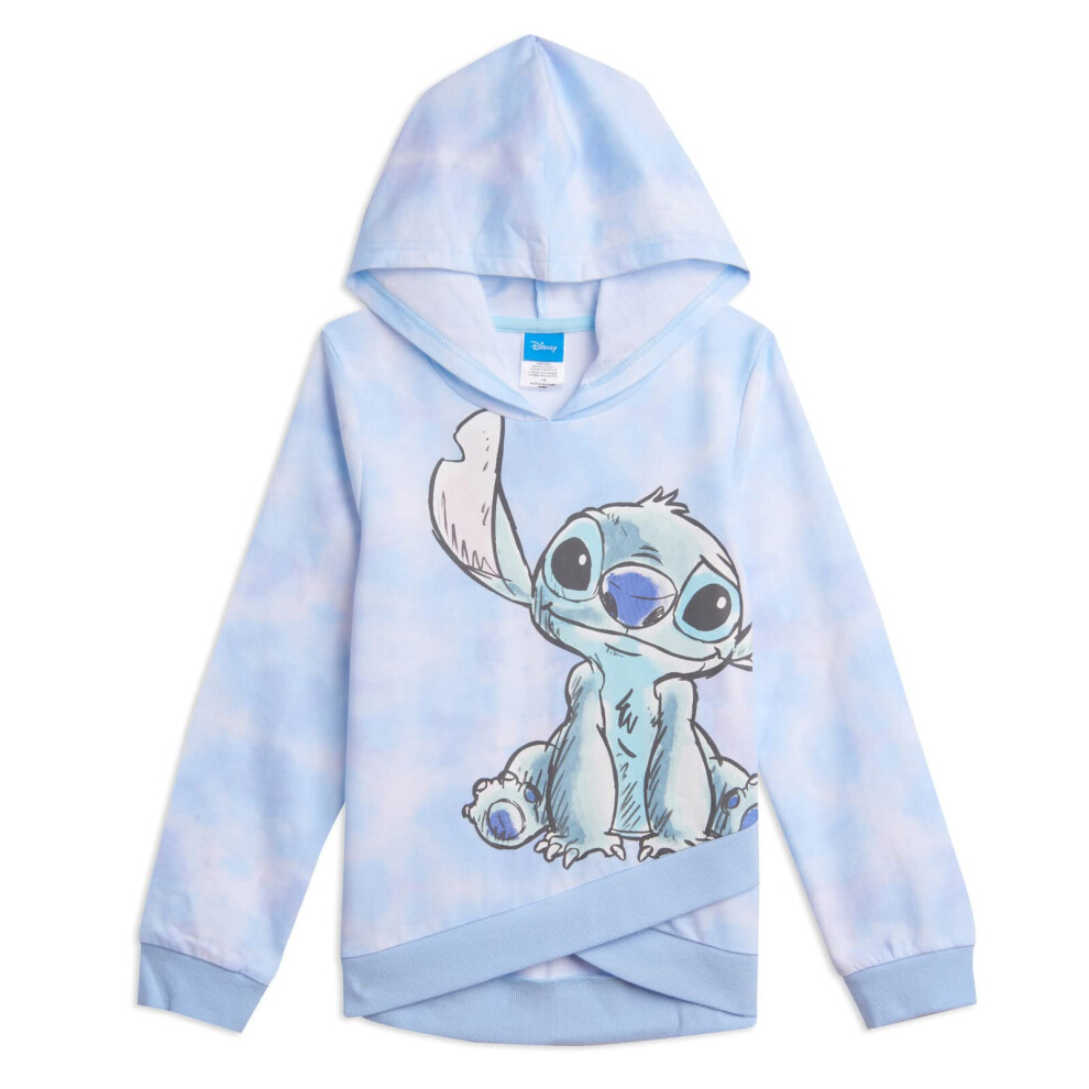 Disney Lilo & Stitch Big Girls French Terry Pullover Crossover Hoodie