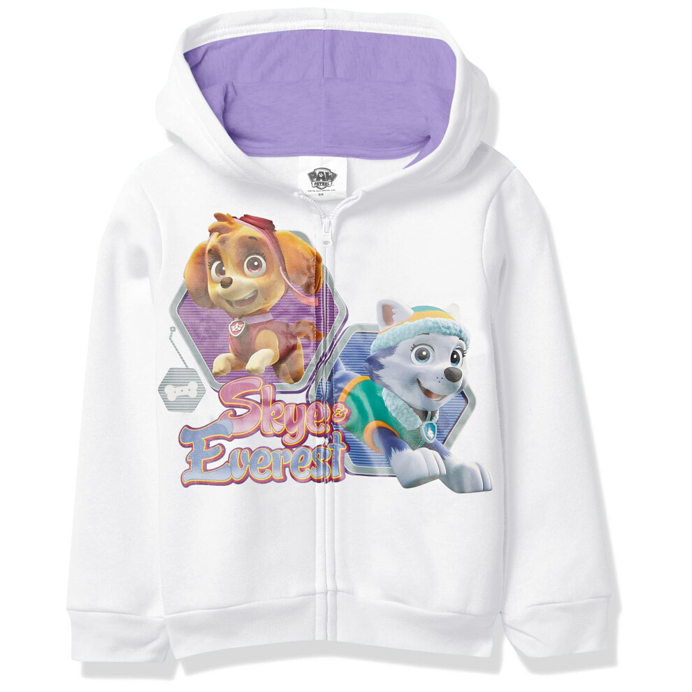 Paw Patrol girls Graphic Zip-up Hoodie Hooded Sweatshirt  White  12 US