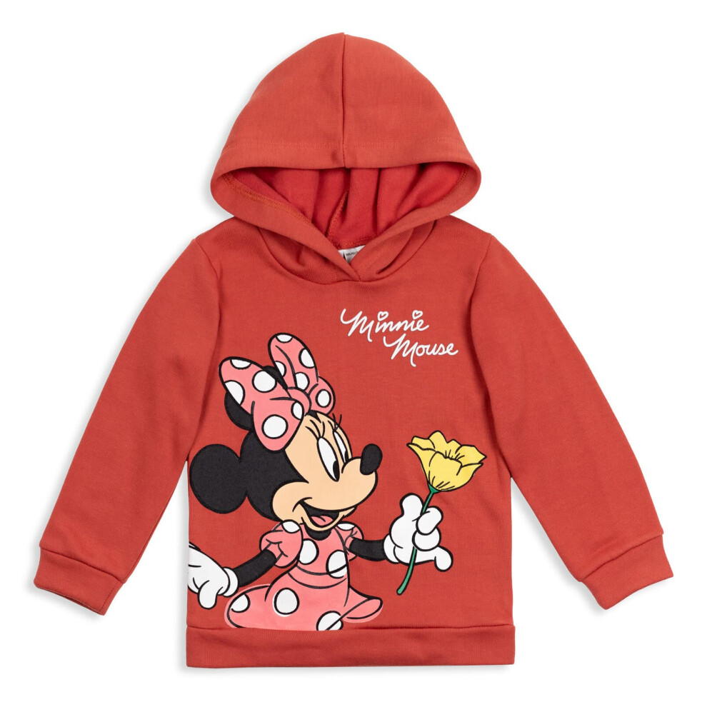 Disney Minnie Mouse Little Girls Fleece Pullover Hoodie Red 6X