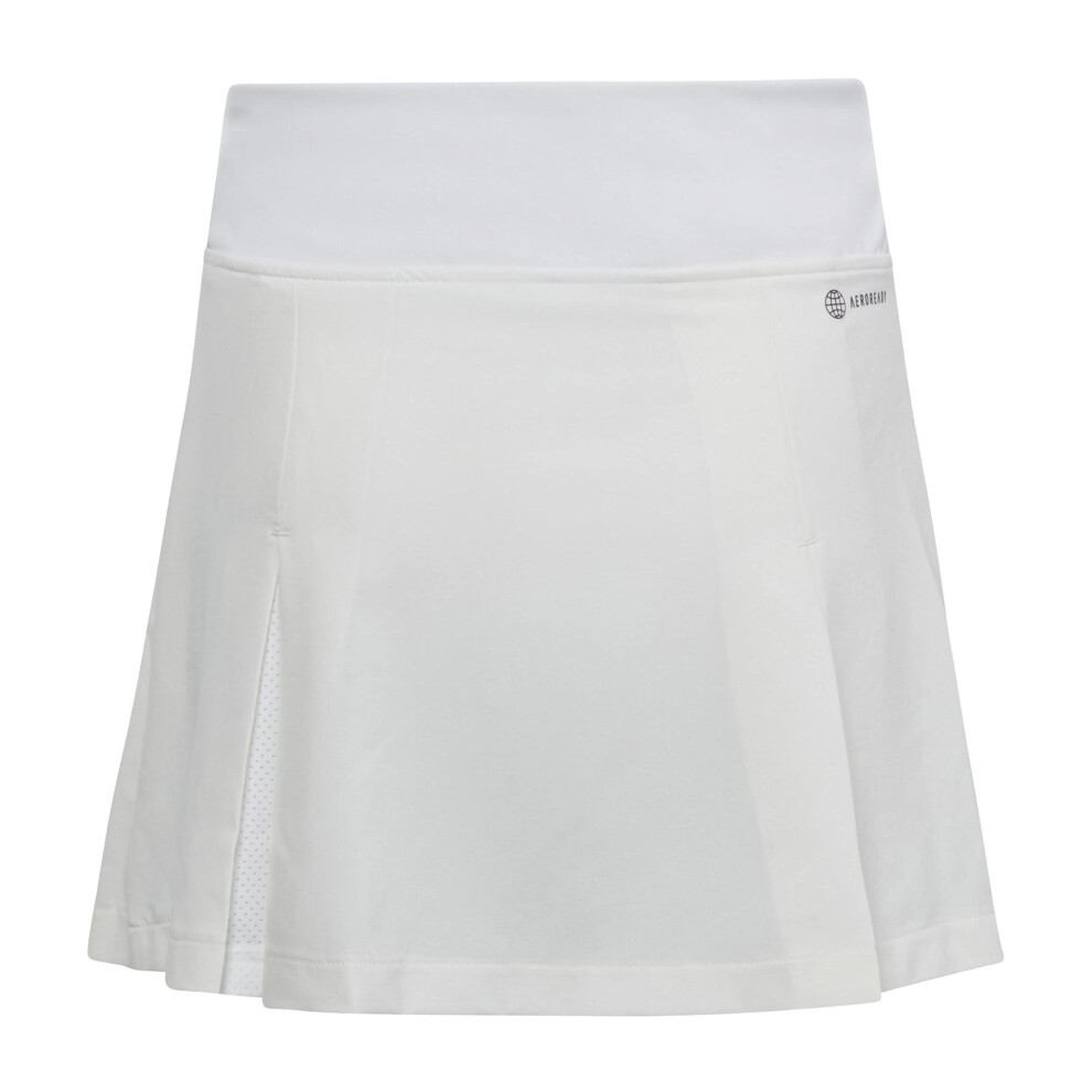 adidas Girls' Club Tennis Pleated Skirt  White  X-Small