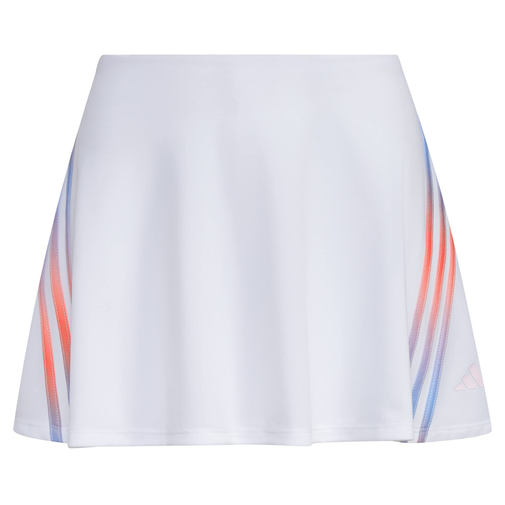 adidas Girls' Little Sport Skort  White with Multicolor  4