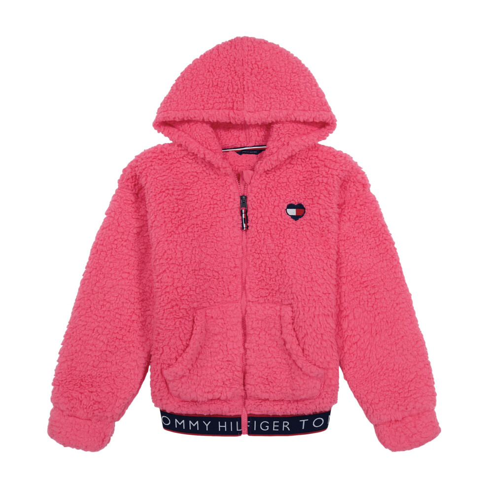 Tommy Hilfiger Girls' Full-Zip Fleece Hoodie Sweatshirt with Front Poc