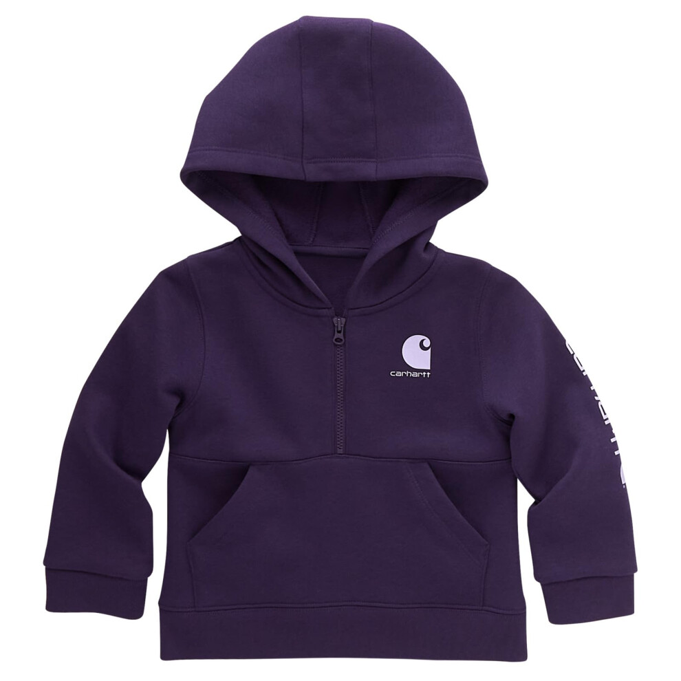 Carhartt Girls' Long-Sleeve Half-Zip Hooded Sweatshirt  Crown Jewel