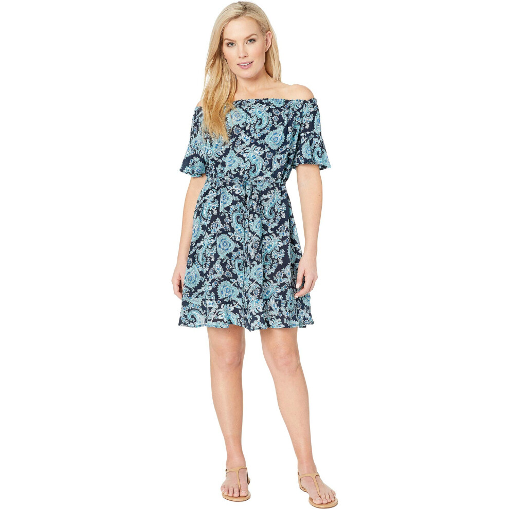 Michael Michael Kors Sweetheart Paisley Cold Shoulder Ruffle Cover-Up