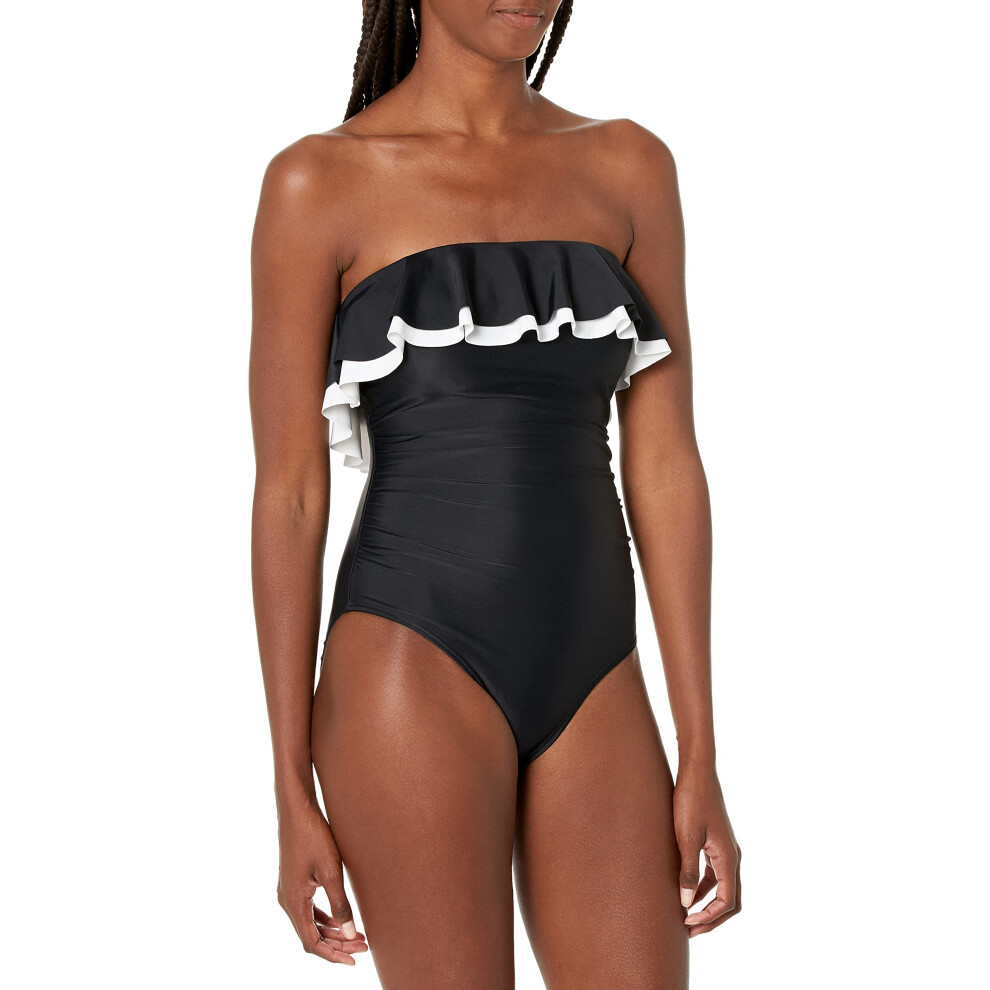 Tommy Hilfiger Women's Standard One Piece Swimsuit  Black  12