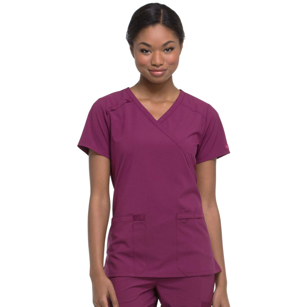 Dickies EDS Essentials  Mock Wrap Top Scrubs for Women with Four-Way S