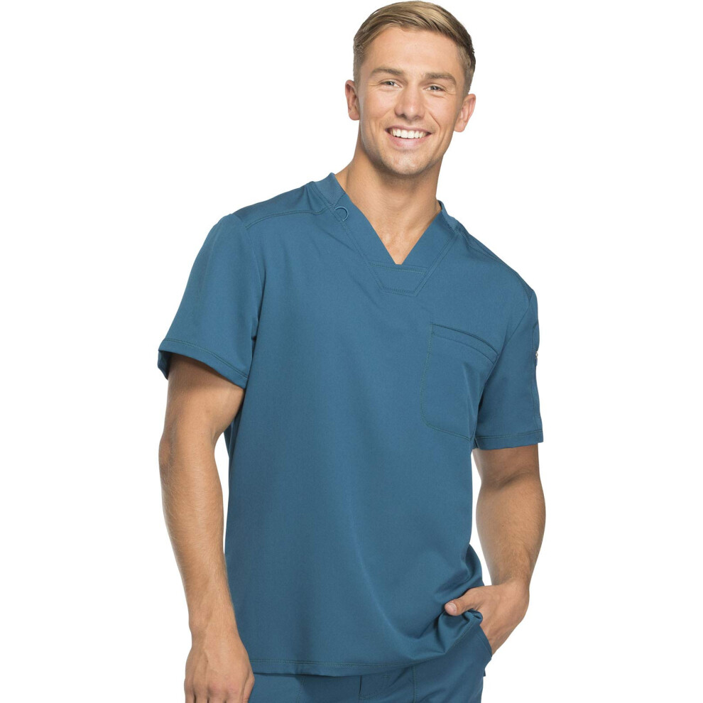 Dickies Dynamix Scrubs for Men  Athletic-Inspired V-Neck Chest Pocket