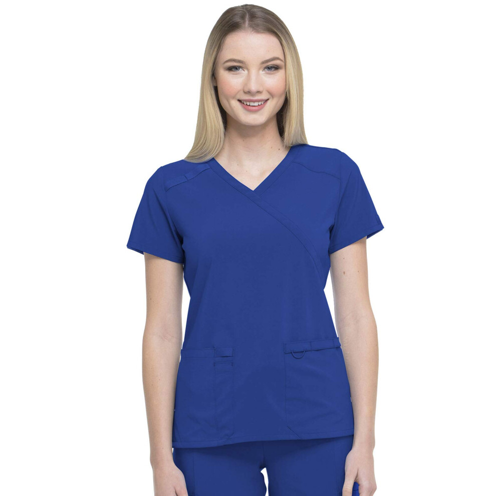 Dickies EDS Essentials  Mock Wrap Top Scrubs for Women with Four-Way S