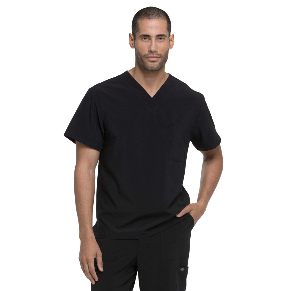 Dickies EDS Essentials Men Scrubs Top Tuckable V-Neck DK635  L  Black