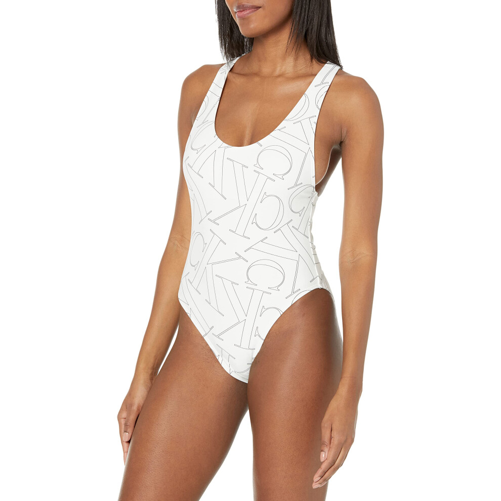 Calvin Klein Women's Standard Racerback Removable Cups One Piece  Soft