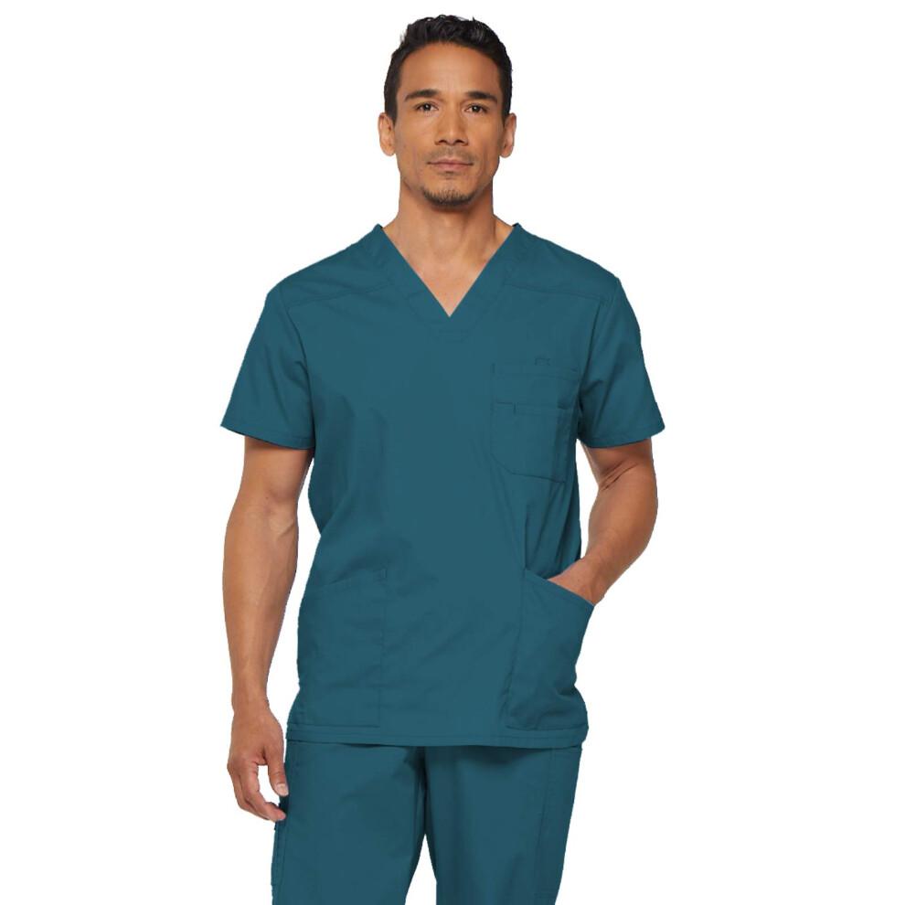 Dickies mens Big & Tall V-neck Double Chest Pocket Top Medical Scrubs