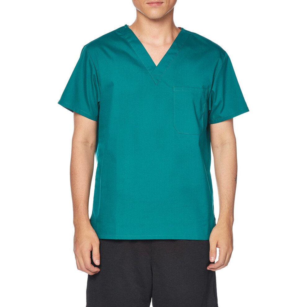 Dickies Men's Plus Size Signature V-Neck Scrubs Shirt  Hunter  XX-Larg