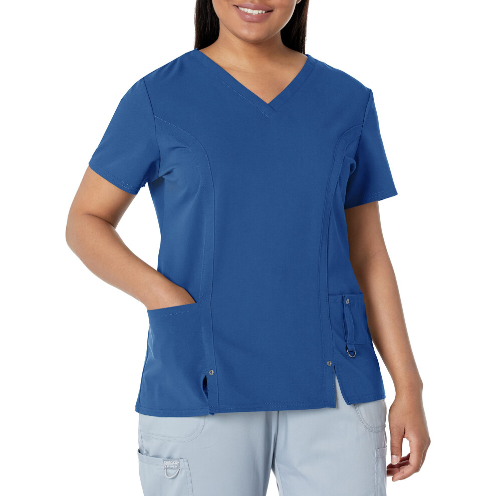 Dickies Women's Xtreme Stretch V-Neck Scrubs Shirt  Royal  X-Small