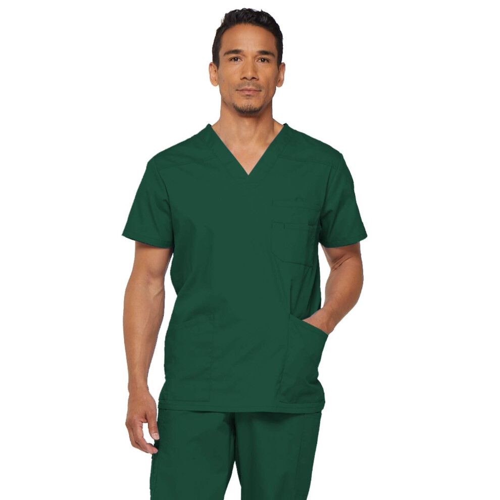 Dickies mens Big & Tall V-neck Double Chest Pocket Top medical scrubs