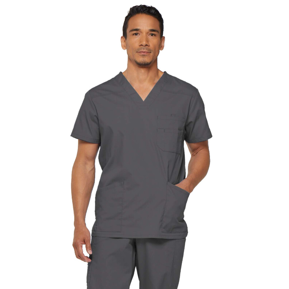 Dickies mens Big & Tall V-neck Double Chest Pocket Top medical scrubs