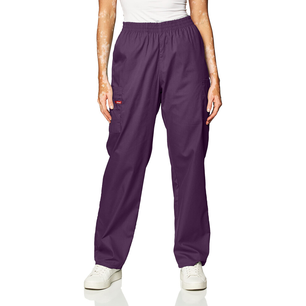 Dickies womens Signature Elastic Waist medical scrubs pants  Eggplant