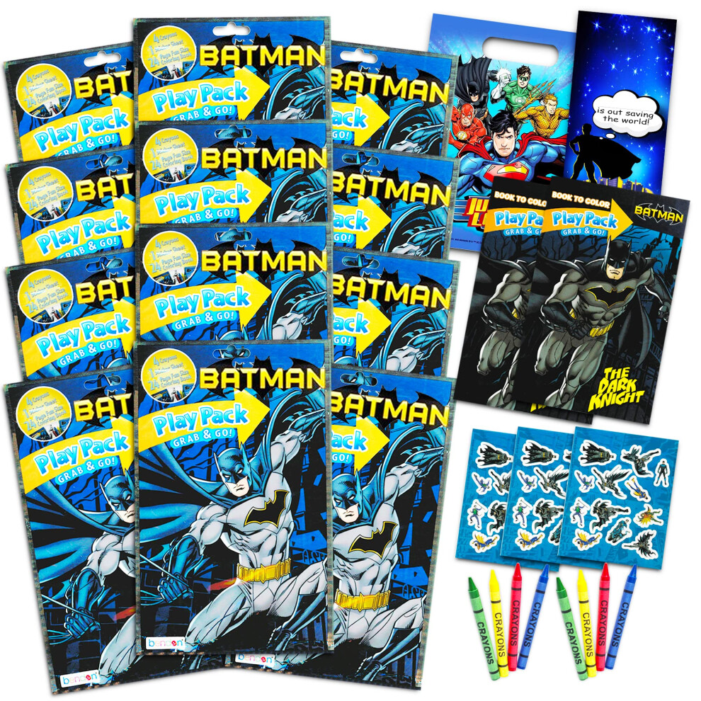 DC Comics Batman Party Favors Pack ~ Bundle of 12 Batman Play Packs Fi