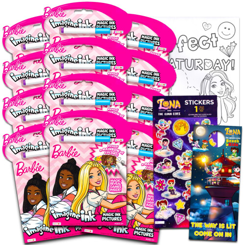 Barbie Imagine Ink -värityskirjasetti tytöille ja lapsille - 12 kpl ...
