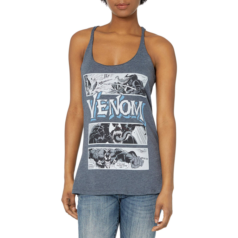 Marvel womens Official Marvel Venom Panel Junior's Racerback Tank Shir