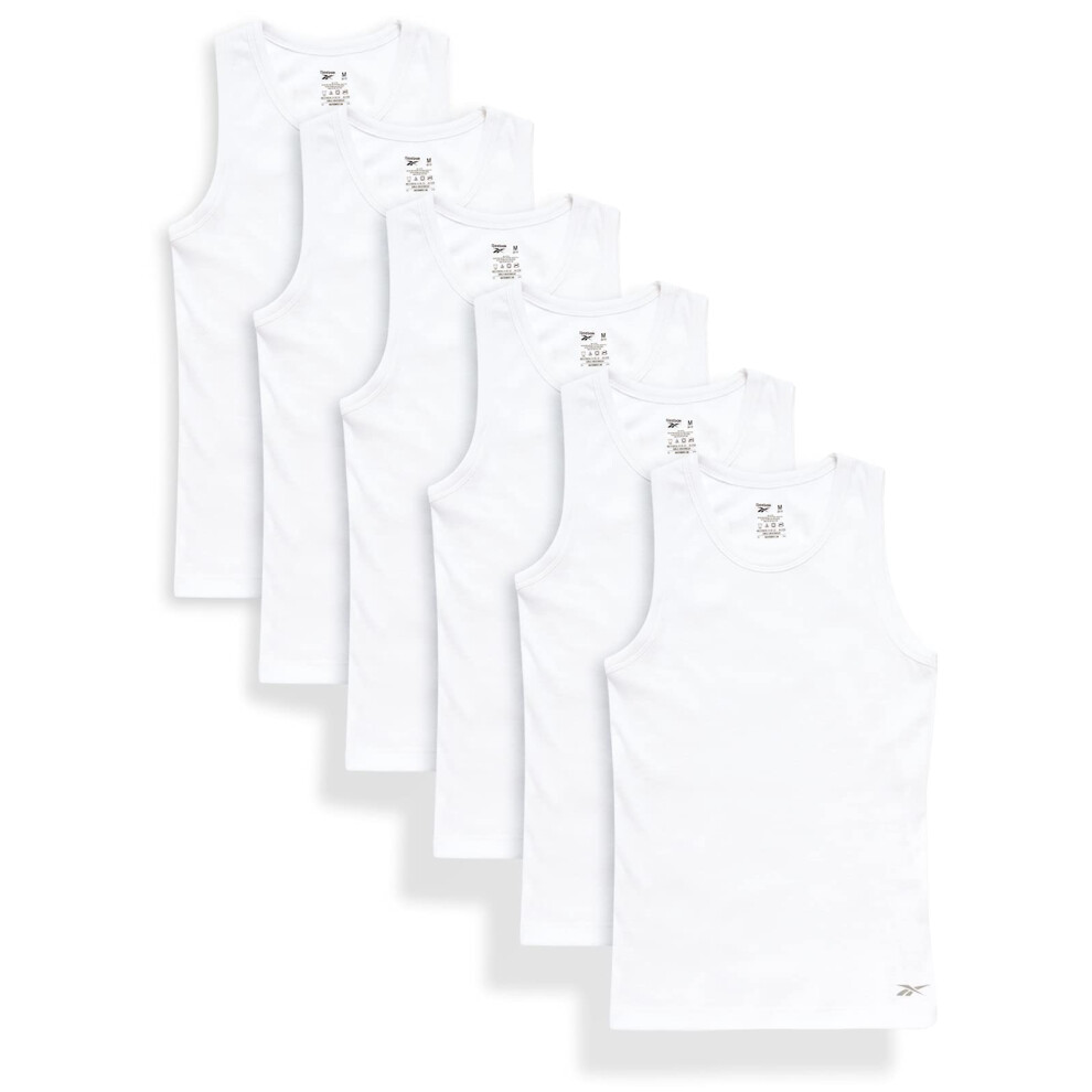 Reebok Girls' Undershirts - Soft Breathable A-Shirt Tank Top (6 Pack)