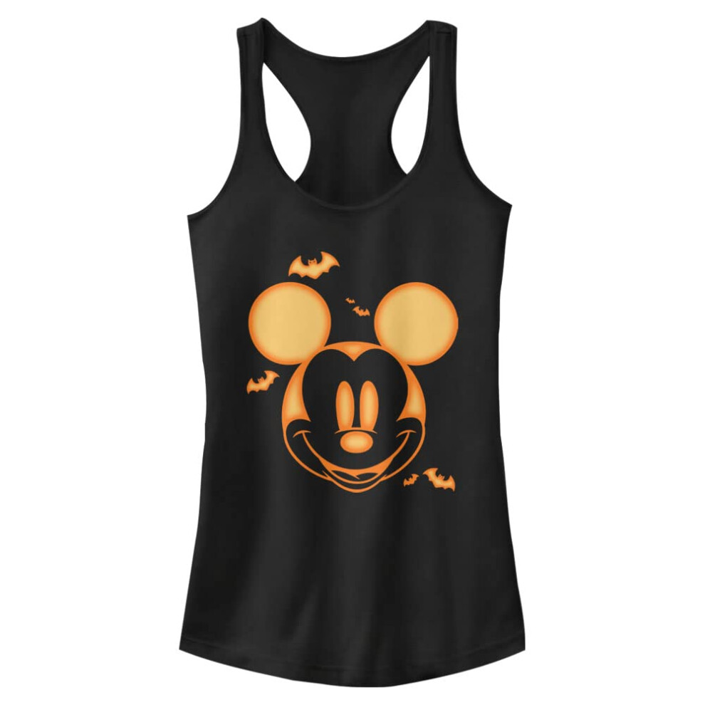 Disney Friends Halloween Mickey Carving Juniors Racerback Tank  Black