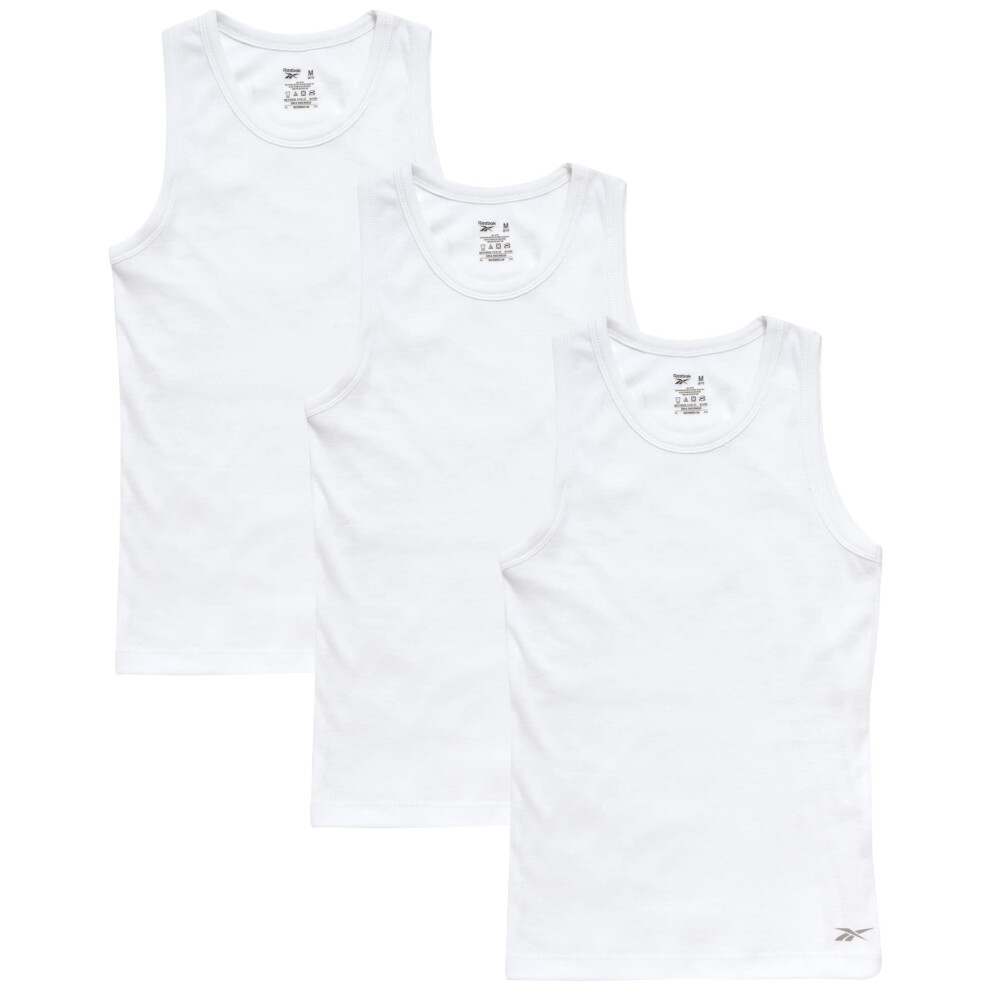 Reebok Girls' Undershirts - Soft Breathable A-Shirt Tank Top (3 Pack)