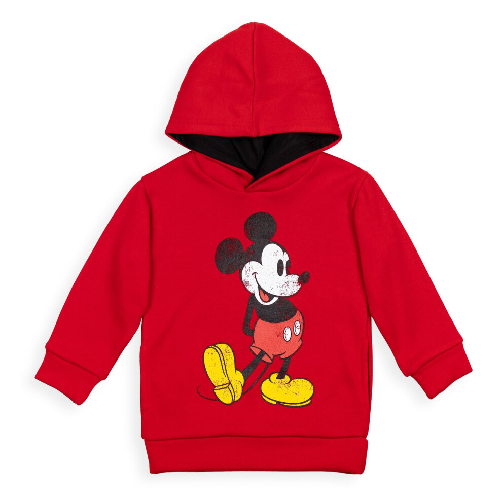 Disney Mickey Mouse Little Boys Fleece Pullover Hoodie Red 7-8