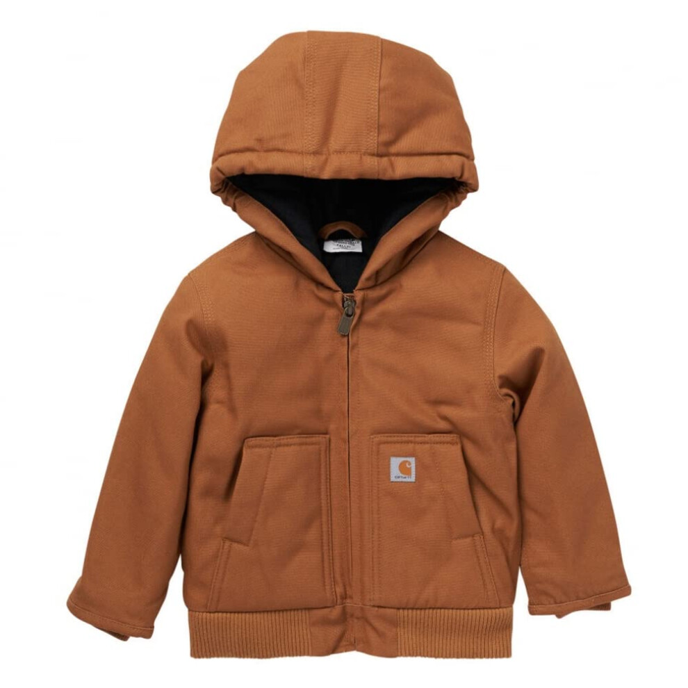 Carhartt Baby Boy's Insulated Hooded Canvas Zip-Up Jacket  Brown  18 M